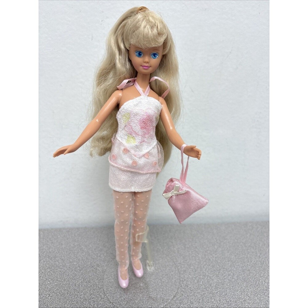 Barbie Skipper 1987 Teen Sweetheart Dress Long Skirt Pantyhose Pink Polka Dots
